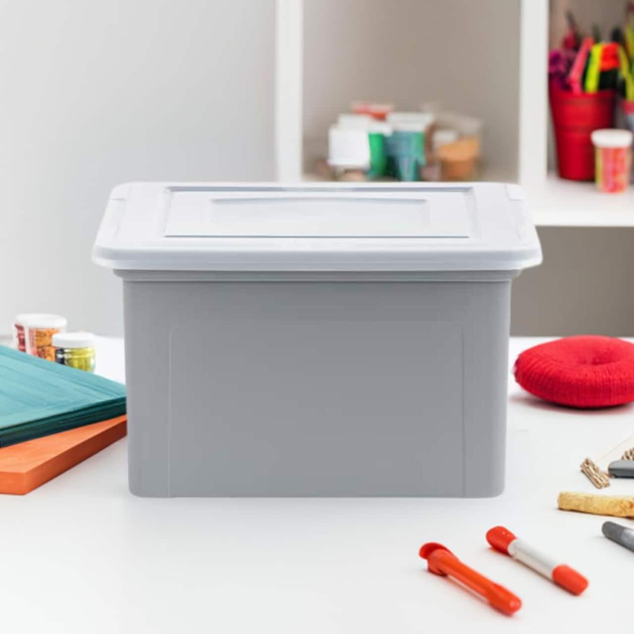 Iris® Gray Dual Purpose Letter & Legal Size File Box, 3 Pack